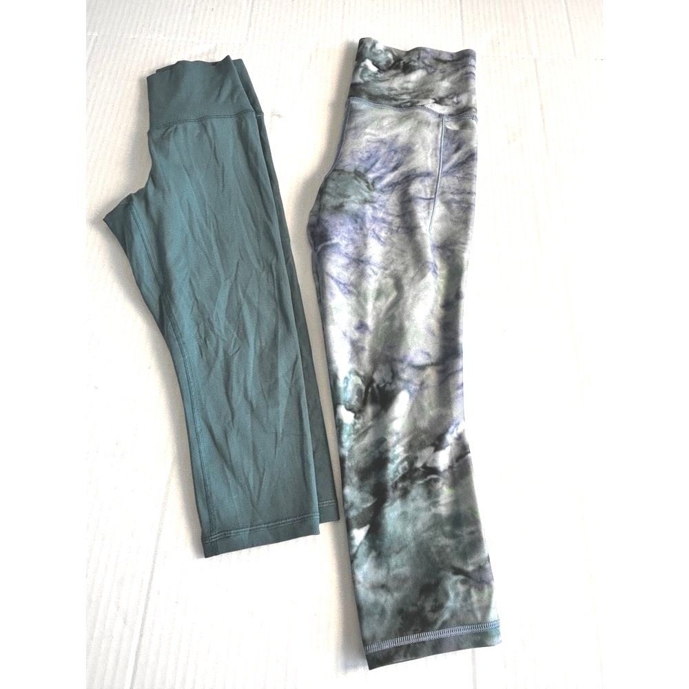 Athleta Leggings LOT OF 2 Bundle Transcend Teal & Salutation Stash‎ YOGA XS NWOT